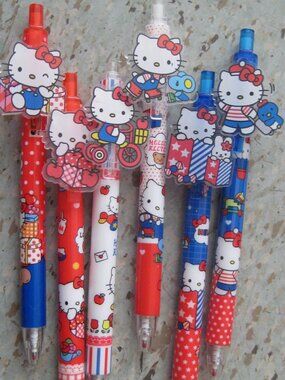 Sanrio Hello Kitty Cathy, Joey, Penguin, Bike, Present, Apples Pen (6PC)